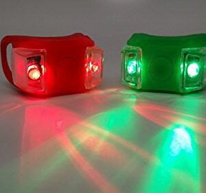 Bright Eyes Green & Red Portable Marine LED Boating Lights - Boat Bow or Stern Safety Lights - Water-resistant