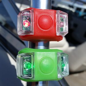 Bright Eyes Green & Red Portable Marine LED Boating Lights - Boat Bow or Stern Safety Lights - Water-resistant