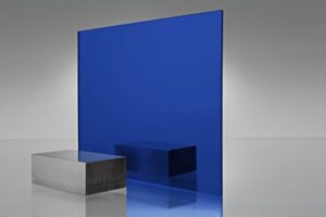 blue acrylic 2424 plexiglas sheet 8" x 12", 1/8" thick, transparent 7% we customer sizes
