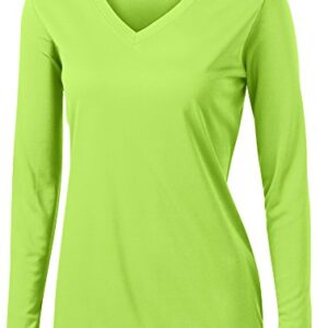 Animal Den Women's Long Sleeve Moisture Wicking Athletic Shirts UP F50+ UV Rash Guard Sun Protection Lime-L