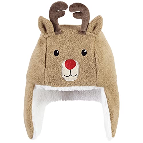 Hudson Baby Womens Hudson Baby Unisex Baby Trapper Hat, Mitten and Bootie Set, Reindeer, 0-6 Months Winter Accessory Set, Reindeer, Months US