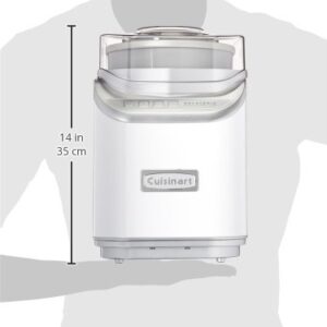 Cuisinart ICE-60WP1 2-Quart Cool Creations Ice Cream, Frozen Yogurt, Gelato and Sorbet Maker, LCD Screen with Countdown Timer, Makes Frozen Treats in 20-Minutes or Less, Stainless Steel/White