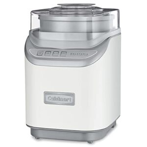 Cuisinart ICE-60WP1 2-Quart Cool Creations Ice Cream, Frozen Yogurt, Gelato and Sorbet Maker, LCD Screen with Countdown Timer, Makes Frozen Treats in 20-Minutes or Less, Stainless Steel/White