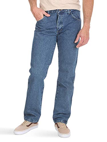 Wrangler Authentics Men's Classic 5-Pocket Regular Fit Cotton Jean, Stonewash Mid, 36W x 30L