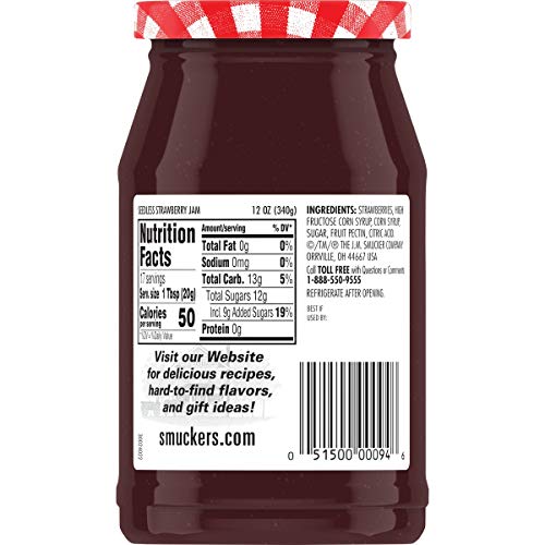 Smucker's Seedless Strawberry Jam, 12 Ounces