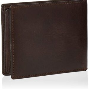 Fossil Men's Derrick Leather RFID-Blocking Bifold with Flip ID Wallet, Dark Brown, (Model: ML3681201)