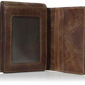 Fossil Men's Derrick Leather RFID-Blocking Execufold Trifold Wallet, Brown, (Model: ML3700200)