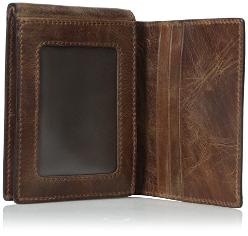 Fossil Men's Derrick Leather RFID-Blocking Execufold Trifold Wallet, Brown, (Model: ML3700200)