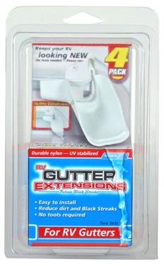 Camco Gutter Extensions - White - Set of 4 (2 Left/2 Right)