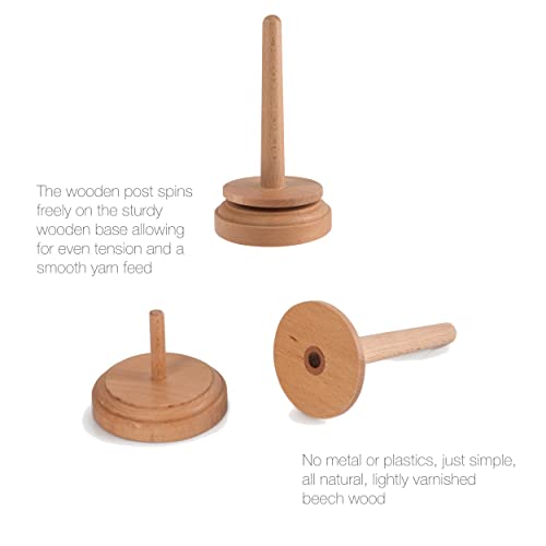 Classic Knit Wooden Spinning Yarn & Thread Holder - Each