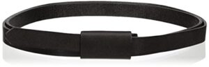 elise m. women's lasso-leather skinny loop over belt, black, small/medium