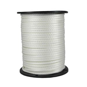 1/4 inch white dacron polyester rope - 500 foot spool | solid braid - industrial grade - high uv and abrasion resistance - low stretch