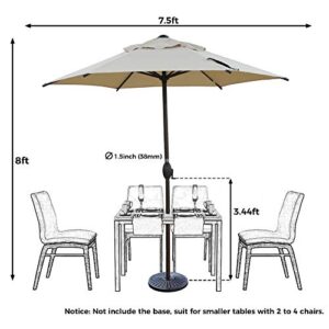 Abba Patio 9ft Patio Umbrella Outdoor Umbrella Market Table Umbrella with Push Button Tilt and Crank for Garden, Lawn, Deck, Backyard & Pool, Cream