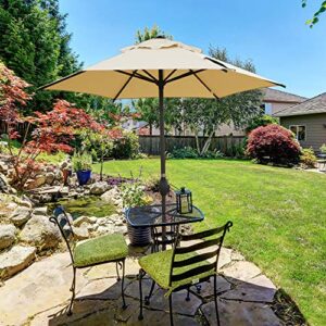 Abba Patio 9ft Patio Umbrella Outdoor Umbrella Market Table Umbrella with Push Button Tilt and Crank for Garden, Lawn, Deck, Backyard & Pool, Cream