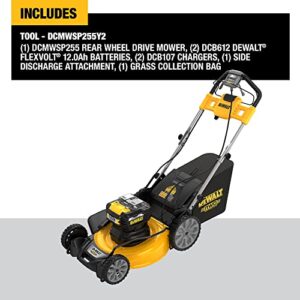 DEWALT 20V MAX Lawn Mower, Cordless, Rear Wheel Drive, Self-Propelled with Batteries & Charger (DCMWSP255Y2)