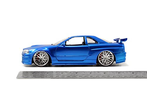 Jada Toys Fast & Furious 1:24 Brian's 2002 Nissan Skyline GT-R R34 a Die-cast Car, Toys for Kids and Adults, Blue (97173)