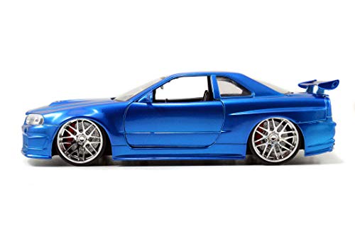 Jada Toys Fast & Furious 1:24 Brian's 2002 Nissan Skyline GT-R R34 a Die-cast Car, Toys for Kids and Adults, Blue (97173)