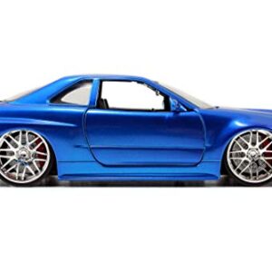 Jada Toys Fast & Furious 1:24 Brian's 2002 Nissan Skyline GT-R R34 a Die-cast Car, Toys for Kids and Adults, Blue (97173)