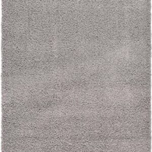 Unique Loom Solid Shag Collection Area Rug (6' 1" x 9' Rectangle, Cloud Gray)