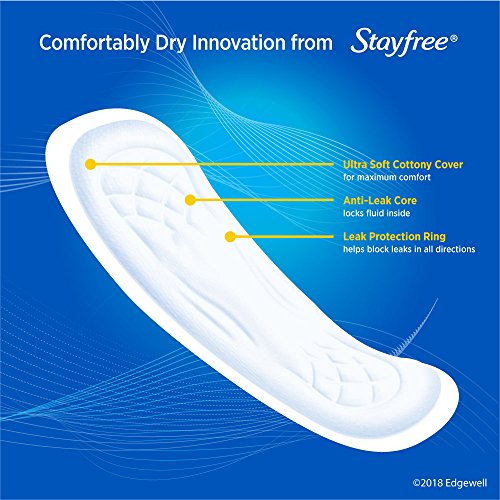 Stayfree Maxi Super Long Pads For Women, Wingless, Reliable Protection and Absorbency of Feminine Periods, 66 count