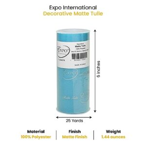 Expo International Decorative Matte Tulle Spool of 6 Inch X 25 Yards | Turquoise