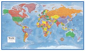 24x36 world classic wall map poster paper folded