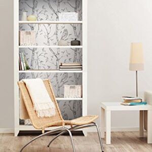 NuWallpaper NU1412 Woods Peel & Stick Wallpaper, Grey