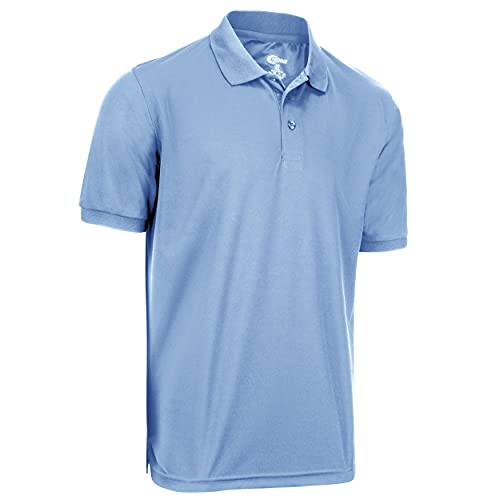 Premium Wear Boys High Moisture Wicking Polo T Shirts | Light Blue - Large