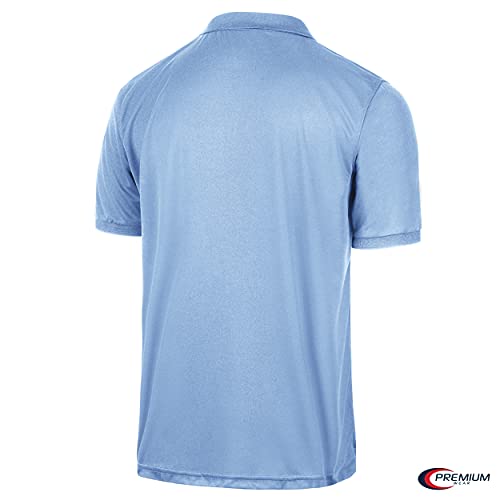 Premium Wear Boys High Moisture Wicking Polo T Shirts | Light Blue - Large