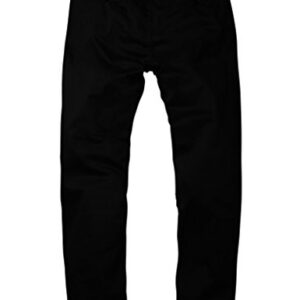 Match Men's Slim Fit Tapered Stretchy Casual Pants (32W x 31L, 8050 Black)