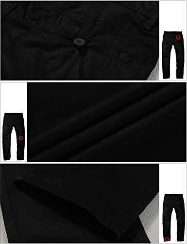 Match Men's Slim Fit Tapered Stretchy Casual Pants (32W x 31L, 8050 Black)