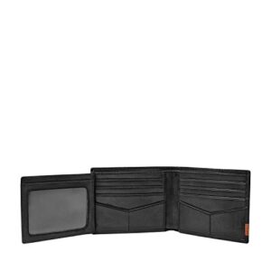 Fossil Men's Quinn Leather Bifold with Flip ID Wallet, Black, (Model: ML3644001)