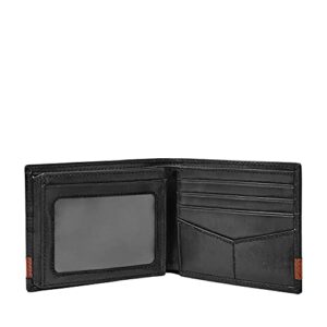 Fossil Men's Quinn Leather Bifold with Flip ID Wallet, Black, (Model: ML3644001)