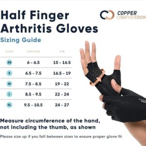 Copper Compression Arthritis Gloves - Orthopedic Brace - Copper Infused Fingerless Glove for Arthritis Pain. For Women & Men