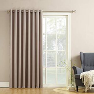 Sun Zero Barrow Energy Efficient Grommet Sliding Patio Door Curtain Panel, 100" x 84", Stone