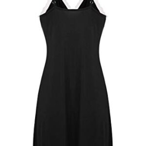 Ekouaer Women's Nightwear Sleepdress Camisole Slip, Viscose-black, Medium