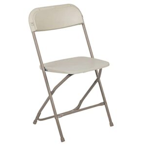 flash furniture hercules series plastic folding chair - beige - 650lb weight capacity comfortable event chair - lightweight folding chair
