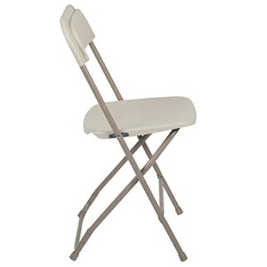 Flash Furniture Hercules Series Plastic Folding Chair - Beige - 650LB Weight Capacity Comfortable Event Chair - Lightweight Folding Chair