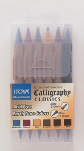 profolio by itoya, calligraphy classics doubleheader marker, 1.5mm and 3mm chisel tips, set of 6