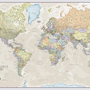 Maps International Giant World Map - Classic Large World Map Poster - Laminated - 46 (h) x 77.5 (w)