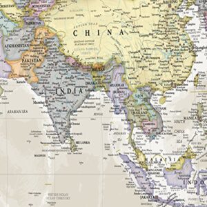 Maps International Giant World Map - Classic Large World Map Poster - Laminated - 46 (h) x 77.5 (w)