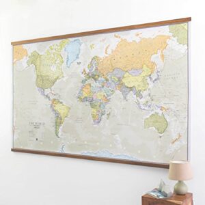 Maps International Giant World Map - Classic Large World Map Poster - Laminated - 46 (h) x 77.5 (w)