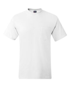hanes beefy-t men`s pocket t-shirt white