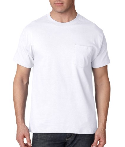 Hanes Beefy-T Men`s Pocket T-Shirt White
