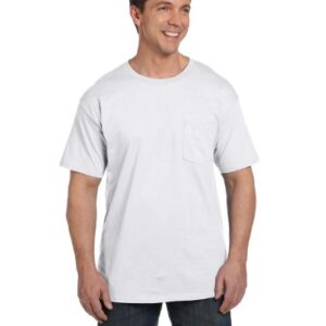 Hanes Beefy-T Men`s Pocket T-Shirt White