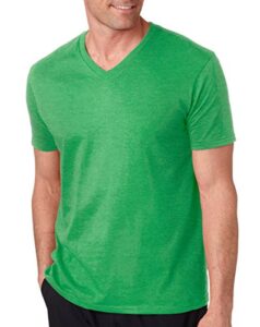 gildan men's preshrunk hthr v-neck t-shirt, heather irish green, medium