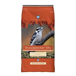 blue seal woodpecker mix wild bird seed | premium blend of nuts, sunflower seeds, and fruit | 8 pound bag