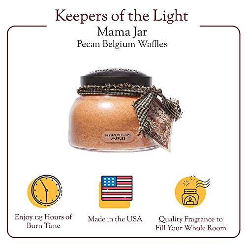 A Cheerful Giver - Pecan Belgium Waffles Mama Scented Glass Jar Candle (22oz) with Lid & True to Life Fragrance Made in USA