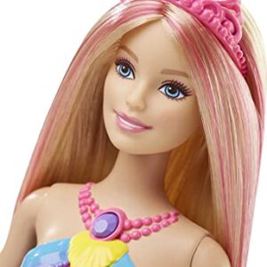 Barbie Dreamtopia Doll, Rainbow Lights Mermaid with Glimmering Light-Up Rainbow Tail, Headband and Blonde Hair