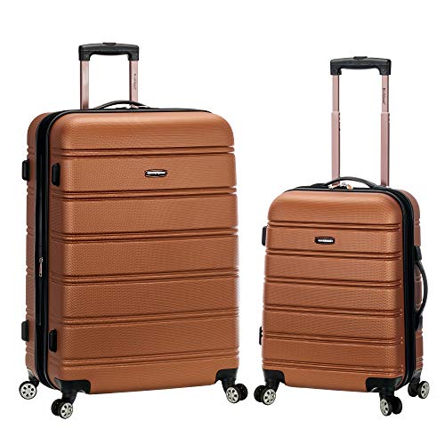 Rockland Melbourne Hardside Expandable Spinner Wheel Luggage, Brown, 2-Piece Set (20/28)